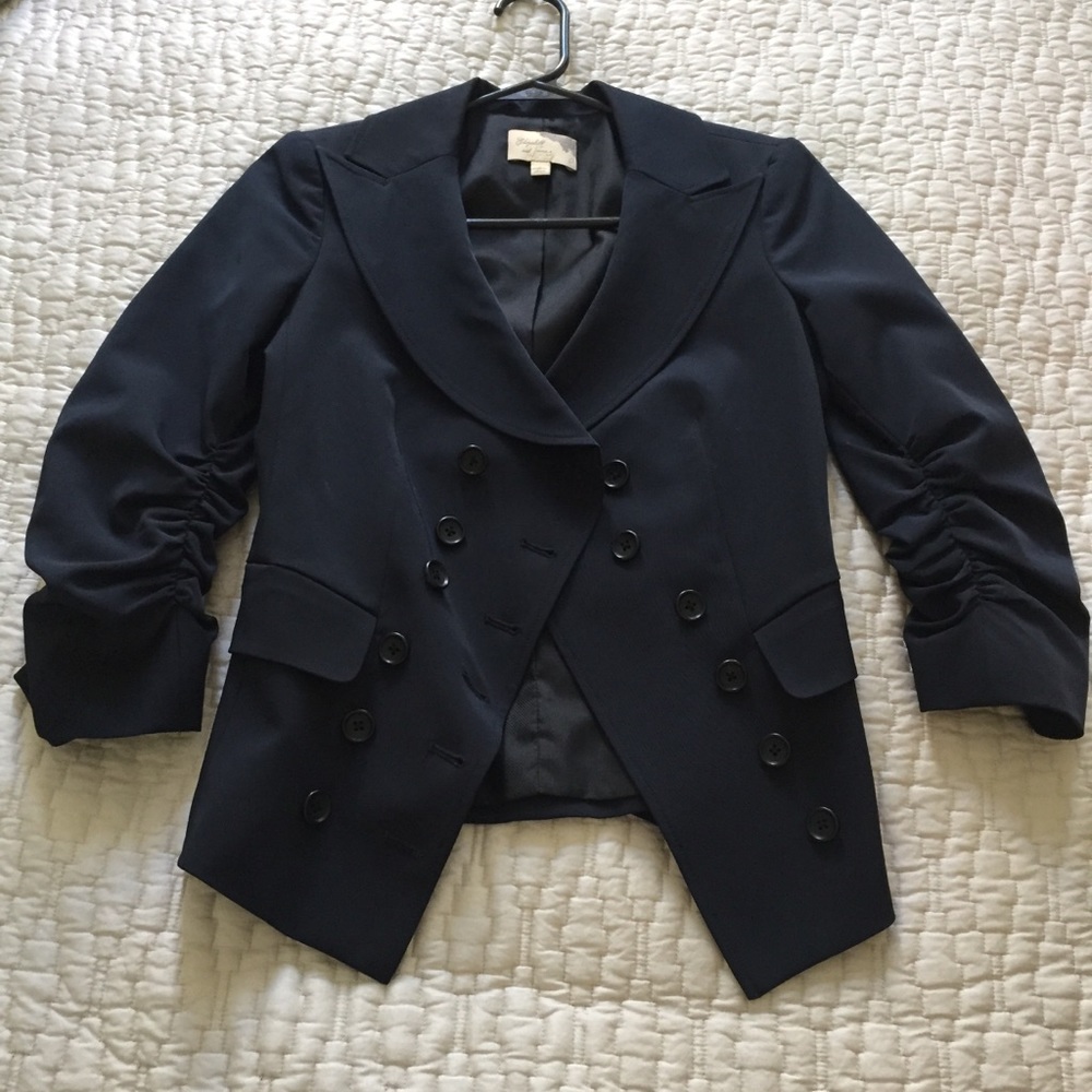elizabeth and james navy short jacket
